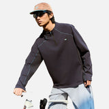 DAXUEN Long-sleeved pullover top with quarter-zip collar