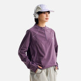 DAXUEN Long-sleeved pullover top with quarter-zip collar