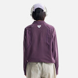 DAXUEN Long-sleeved pullover top with quarter-zip collar