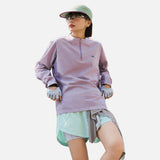 DAXUEN Long-sleeved pullover top with quarter-zip collar