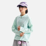 DAXUEN Long-sleeved pullover top with quarter-zip collar