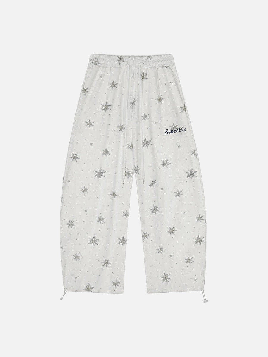 DAXUEN Wide-leg lounge pants with snowflake print