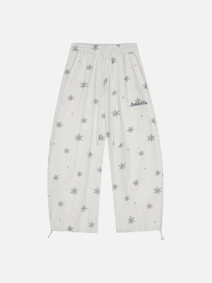 DAXUEN Wide-leg lounge pants with snowflake print