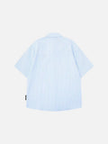 DAXUEN Relaxed-fit short-sleeve button-up shirt with bear pocket