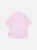 DAXUEN Relaxed-fit short-sleeve button-up shirt with bear pocket