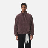 DAXUEN Brownish-mauve cropped full-zip jacket