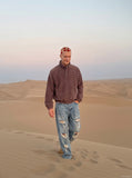 DAXUEN Brownish-mauve cropped full-zip jacket — model photo