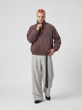 DAXUEN Brownish-mauve cropped full-zip jacket — model photo