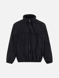 DAXUEN Brownish-mauve cropped full-zip jacket