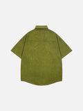 DAXUEN Relaxed-fit corduroy button-up shirt with short sleeves