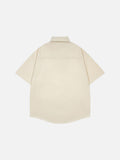 DAXUEN Relaxed-fit corduroy button-up shirt with short sleeves