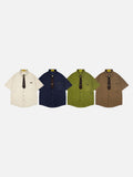 DAXUEN Relaxed-fit corduroy button-up shirt with short sleeves