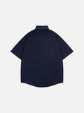 DAXUEN Relaxed-fit corduroy button-up shirt with short sleeves
