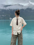DAXUEN Chill Vibes Corduroy Button-Up Shirt | DAXUEN — model photo