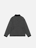 DAXUEN Knitted long-sleeve polo shirt with stripes