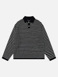 DAXUEN Knitted long-sleeve polo shirt with stripes