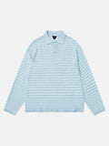 DAXUEN Knitted long-sleeve polo shirt with stripes