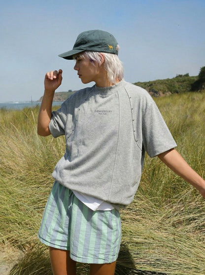 DAXUEN Relaxed-fit short-sleeved t-shirt with embroidery — model photo