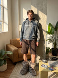 DAXUEN Loose-fit wide-leg shorts for men — model photo