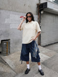 DAXUEN Oversized short-sleeve polo shirt with pocket — model photo