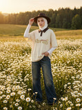 DAXUEN Short-sleeved oversized polo shirt with graphic design — model photo