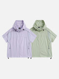 DAXUEN Short-sleeved hooded windbreaker jacket