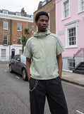 DAXUEN Short-sleeved hooded windbreaker jacket — model photo