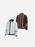 DAXUEN Relaxed-fit striped knit cardigan