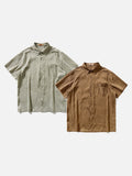 DAXUEN Textured short-sleeved button-up shirt
