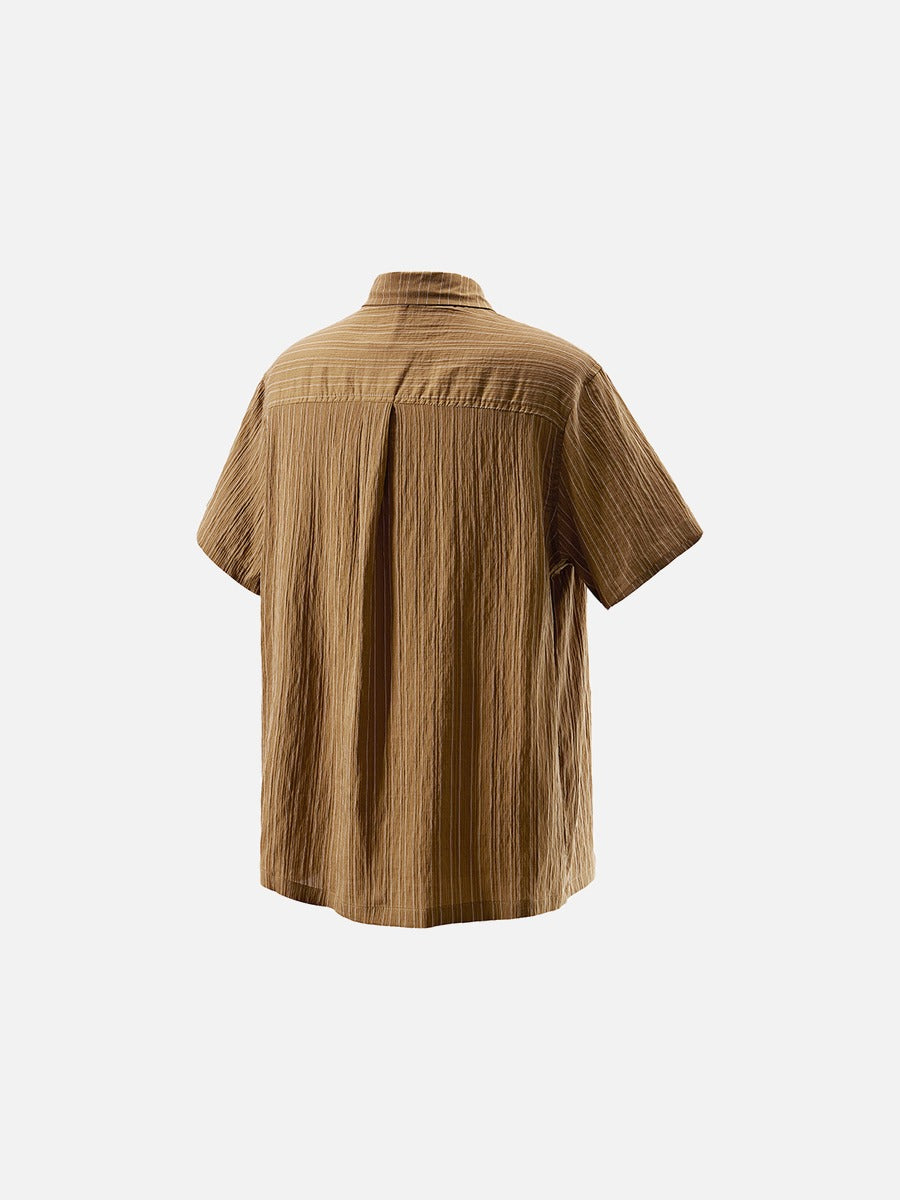 DAXUEN Textured short-sleeved button-up shirt