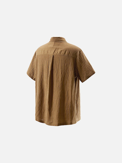 DAXUEN Textured short-sleeved button-up shirt
