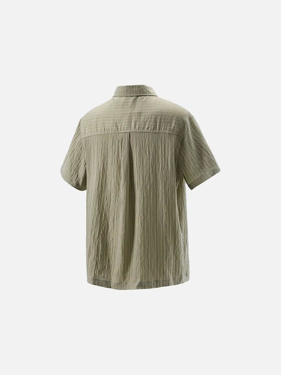 DAXUEN Textured short-sleeved button-up shirt