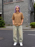 DAXUEN Textured short-sleeved button-up shirt — model photo