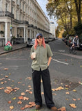DAXUEN Textured short-sleeved button-up shirt — model photo