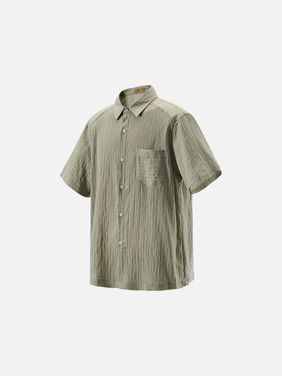 DAXUEN Textured short-sleeved button-up shirt