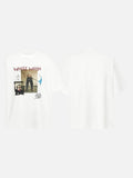 DAXUEN White oversized graphic t-shirt with unique print