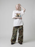 DAXUEN White oversized graphic t-shirt with unique print — model photo