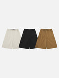 DAXUEN Wide-leg cuffed shorts with striped liner