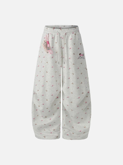DAXUEN Wide-leg sweatpants with playful prints and embroidery