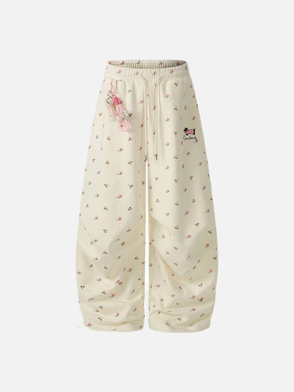 DAXUEN Wide-leg sweatpants with playful prints and embroidery