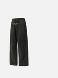 DAXUEN Casual wide-leg pants in light grey and washed black — model photo