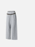 DAXUEN Casual wide-leg pants in light grey and washed black — model photo