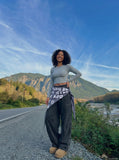 DAXUEN Casual wide-leg pants in light grey and washed black