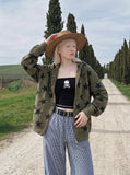 DAXUEN Wide-leg gingham pants with elastic waistband — model photo