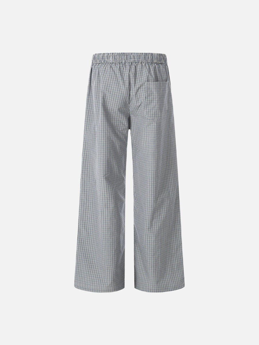 DAXUEN Wide-leg gingham pants with elastic waistband