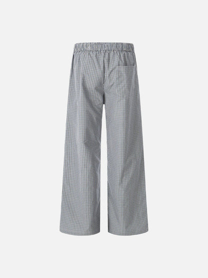 DAXUEN Wide-leg gingham pants with elastic waistband