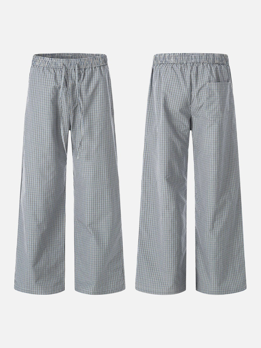 DAXUEN Wide-leg gingham pants with elastic waistband