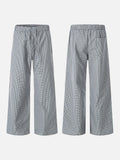 DAXUEN Wide-leg gingham pants with elastic waistband