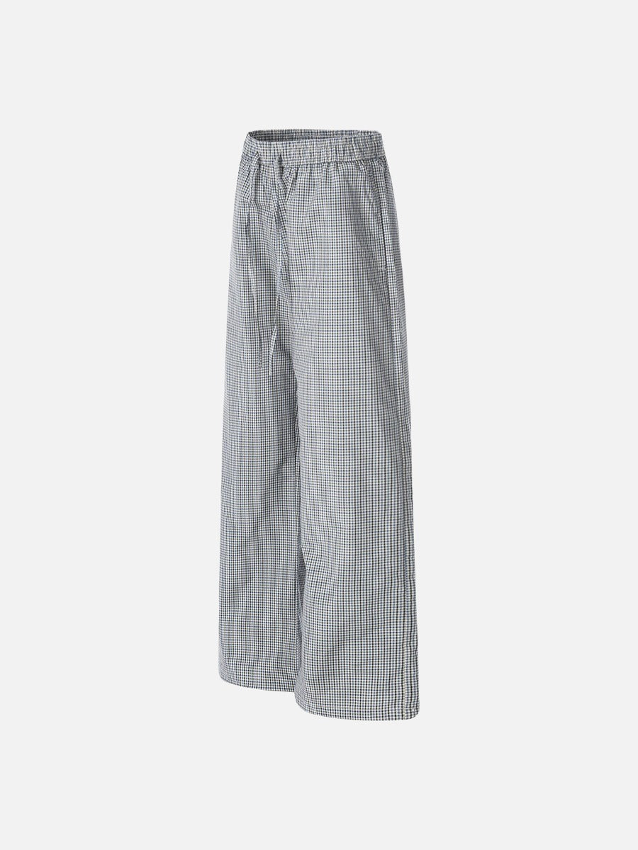 DAXUEN Wide-leg gingham pants with elastic waistband
