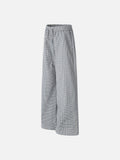 DAXUEN Wide-leg gingham pants with elastic waistband